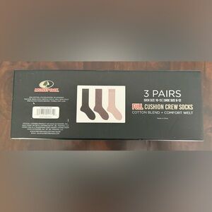 Mossy Oak Men's Crew Socks - Black, Brown, Tan